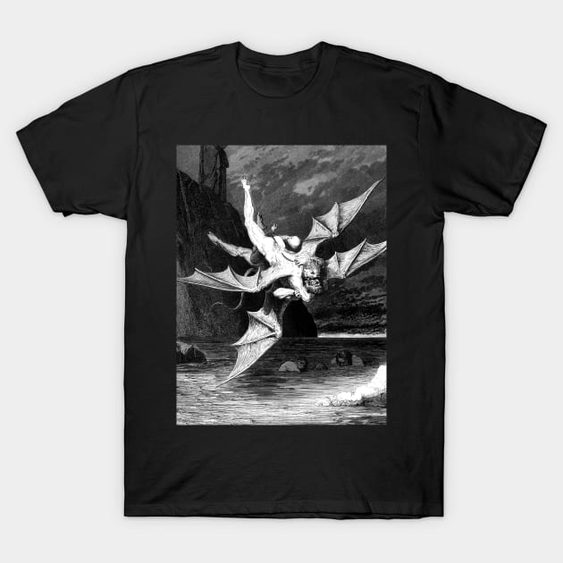 High Resolution Gustave Dore Fighting Devils T-Shirt by tiokvadrat